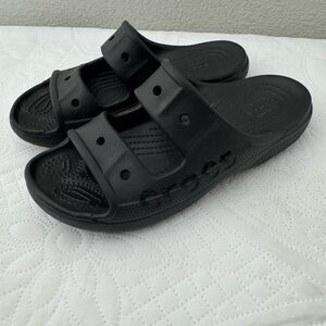 Crocs Baya Double Strap Slide Sandals Black Women's Size 8